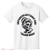 Expensive Difficult And Talks Back Messy Bun Mothers Day Kids T-Shirt thumb 0
