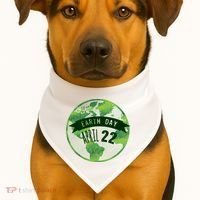 Earth Day April 22nd Awareness USA-Made Doggie Bandana thumb 1