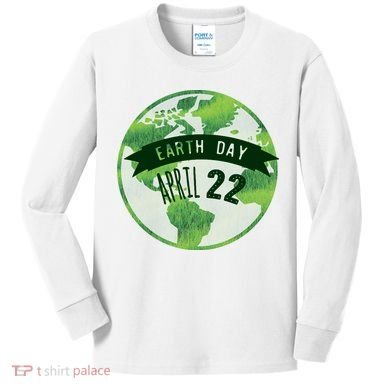Earth Day April 22nd Awareness Kids Long Sleeve Shirt
