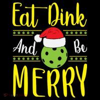 Eat Dink And Be Merry Pickleball Christmas Santa Hat Coffee Mug thumb 5