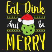 Eat Dink And Be Merry Pickleball Christmas Santa Hat Hat thumb 2
