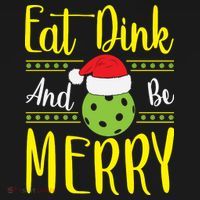 Eat Dink And Be Merry Pickleball Christmas Santa Hat Toddler T-Shirt thumb 4