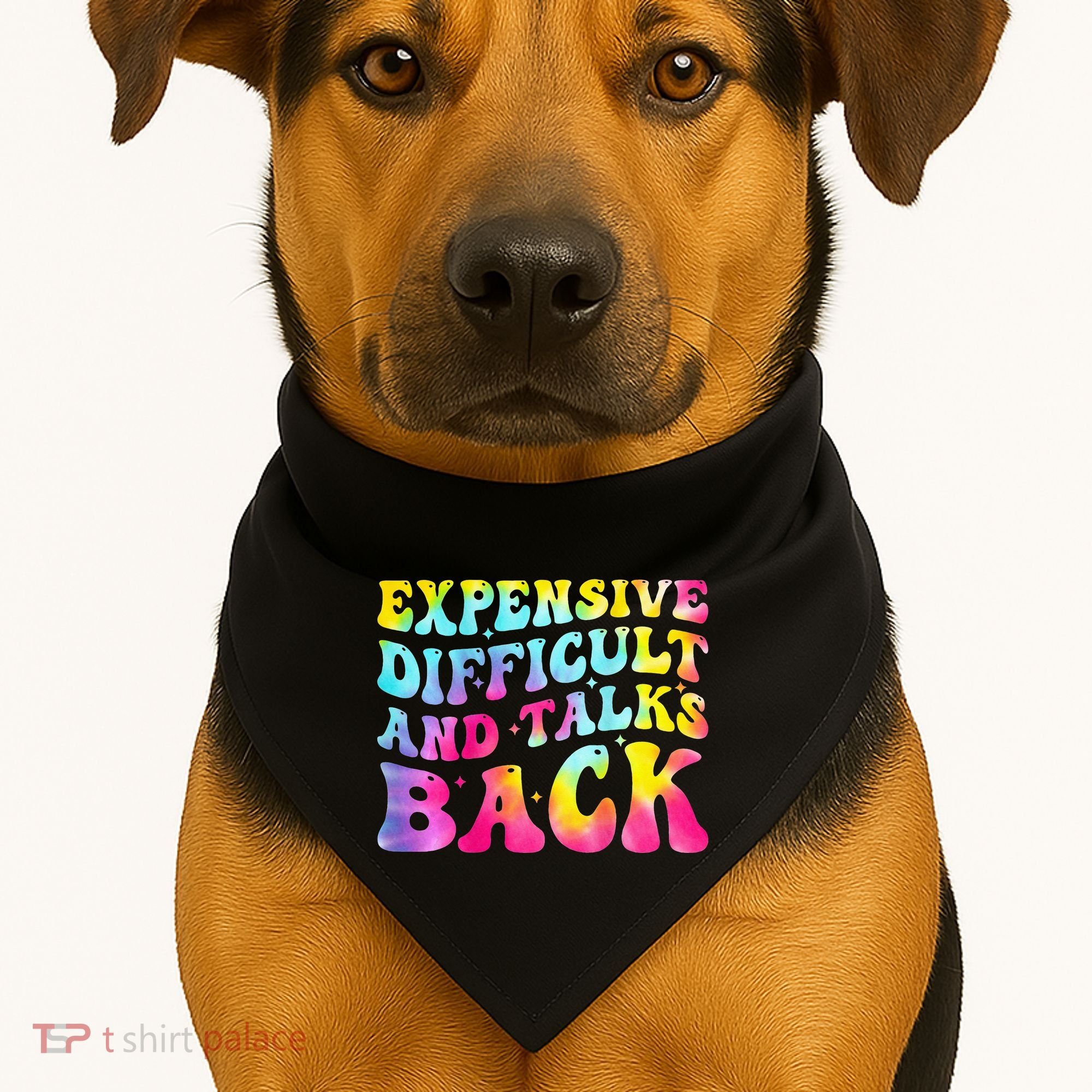Expensive Difficult and Talks Back Groovy Mothers' Day USA-Made Doggie Bandana