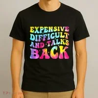 Expensive Difficult and Talks Back Groovy Mothers' Day T-Shirt thumb 3