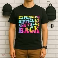Expensive Difficult and Talks Back Groovy Mothers' Day T-Shirt thumb 6