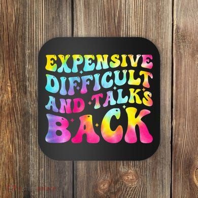 Expensive Difficult and Talks Back Groovy Mothers' Day Coaster