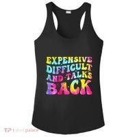 Expensive Difficult and Talks Back Groovy Mothers' Day Ladies PosiCharge Competitor Racerback Tank thumb 0