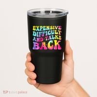 Expensive Difficult and Talks Back Groovy Mothers' Day Tumbler thumb 2