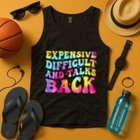 Expensive Difficult and Talks Back Groovy Mothers' Day Tank Top thumb 4