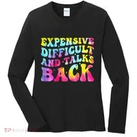 Expensive Difficult and Talks Back Groovy Mothers' Day Women's Long Sleeve Shirt thumb 0