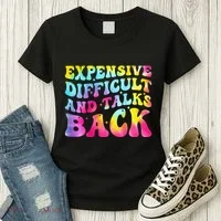 Expensive Difficult and Talks Back Groovy Mothers' Day Women's T-Shirt thumb 3