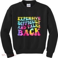 Expensive Difficult and Talks Back Groovy Mothers' Day Kids Sweatshirt thumb 0