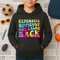 Expensive Difficult and Talks Back Groovy Mothers' Day Kids Hoodie thumb 2