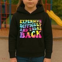 Expensive Difficult and Talks Back Groovy Mothers' Day Kids Hoodie thumb 3