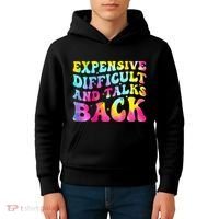 Expensive Difficult and Talks Back Groovy Mothers' Day Kids Hoodie thumb 4