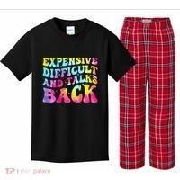 Expensive Difficult and Talks Back Groovy Mothers' Day Kids Plaid Pajama Set thumb 0