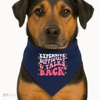 Expensive Difficult And Talks Back Mothers Day Mom Life USA-Made Doggie Bandana thumb 1