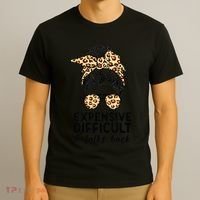 Expensive Difficult And Talks Back Messy Bun T-Shirt thumb 3