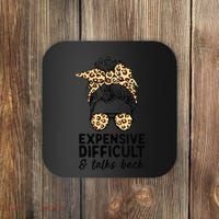 Expensive Difficult And Talks Back Messy Bun Coaster thumb 0