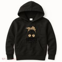 Expensive Difficult And Talks Back Messy Bun Kids Hoodie thumb 0