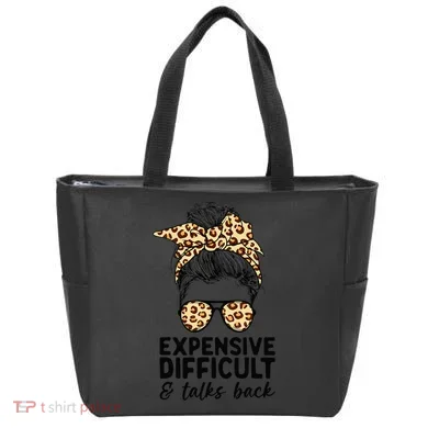 Expensive Difficult And Talks Back Messy Bun Tote Bag