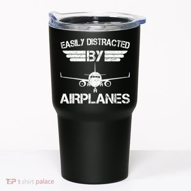 Easily Distracted By Airplanes Aviation Pilot Airplane Lover Tumbler