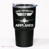 Easily Distracted By Airplanes Aviation Pilot Airplane Lover Tumbler thumb 0