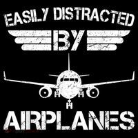 Easily Distracted By Airplanes Aviation Pilot Airplane Lover Baby Bodysuit thumb 2