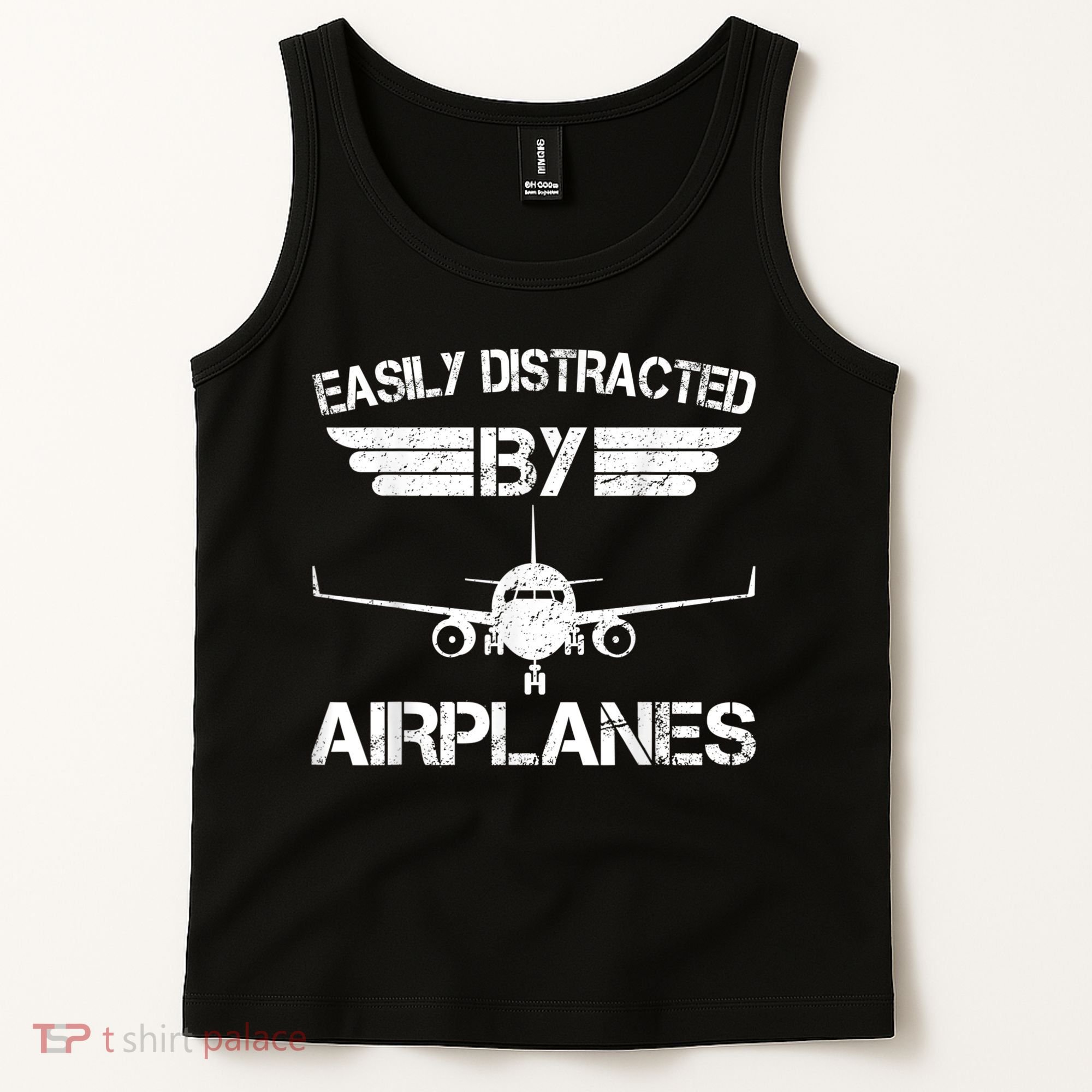 Easily Distracted By Airplanes Aviation Pilot Airplane Lover Tank Top