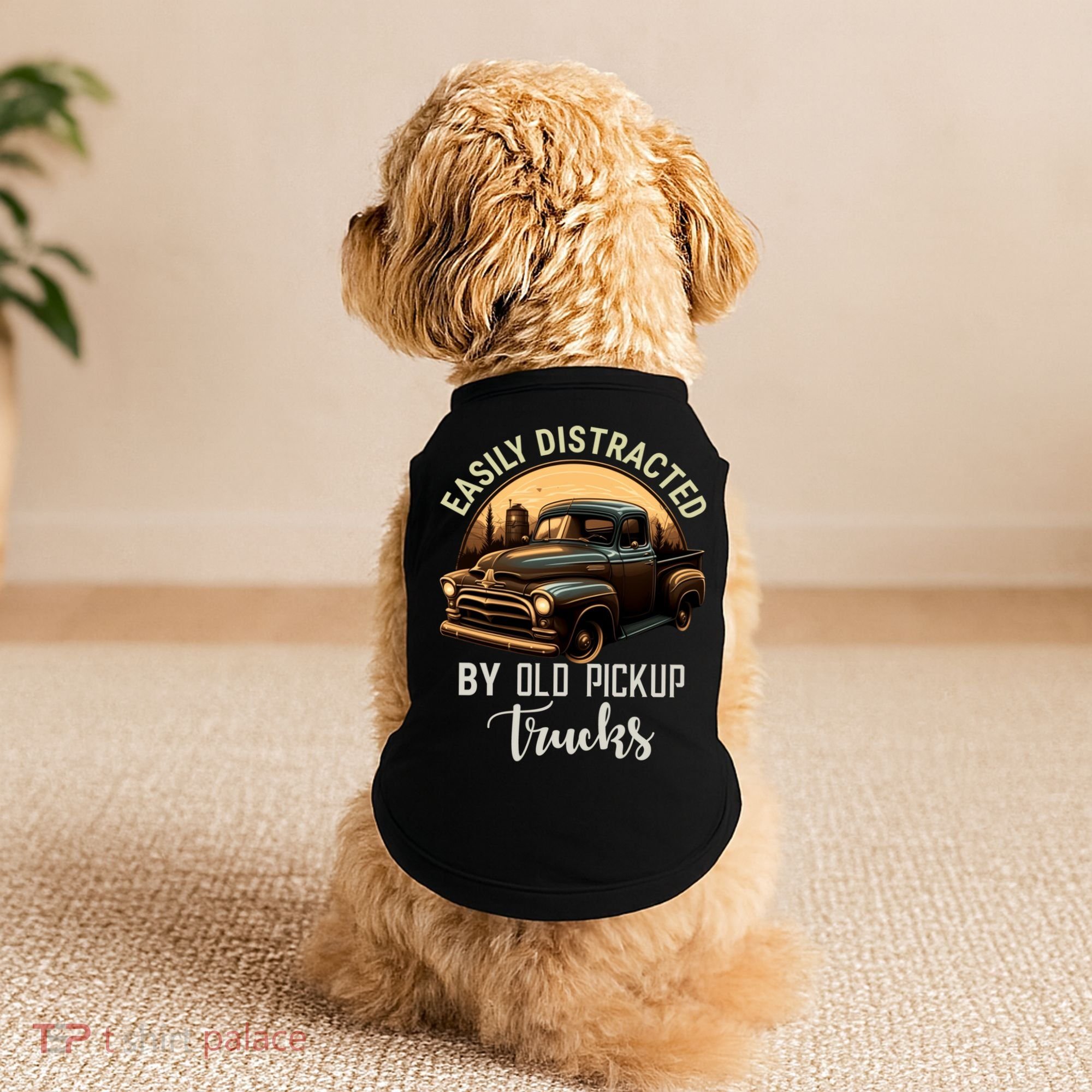 Easily Distracted By Old Pickup Trucks Classic Cars Lover Gift Doggie Tank