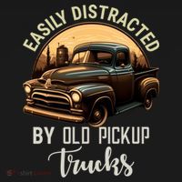 Easily Distracted By Old Pickup Trucks Classic Cars Lover Gift Ornament thumb 1