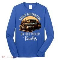 Easily Distracted By Old Pickup Trucks Classic Cars Lover Gift Long Sleeve Shirt thumb 0