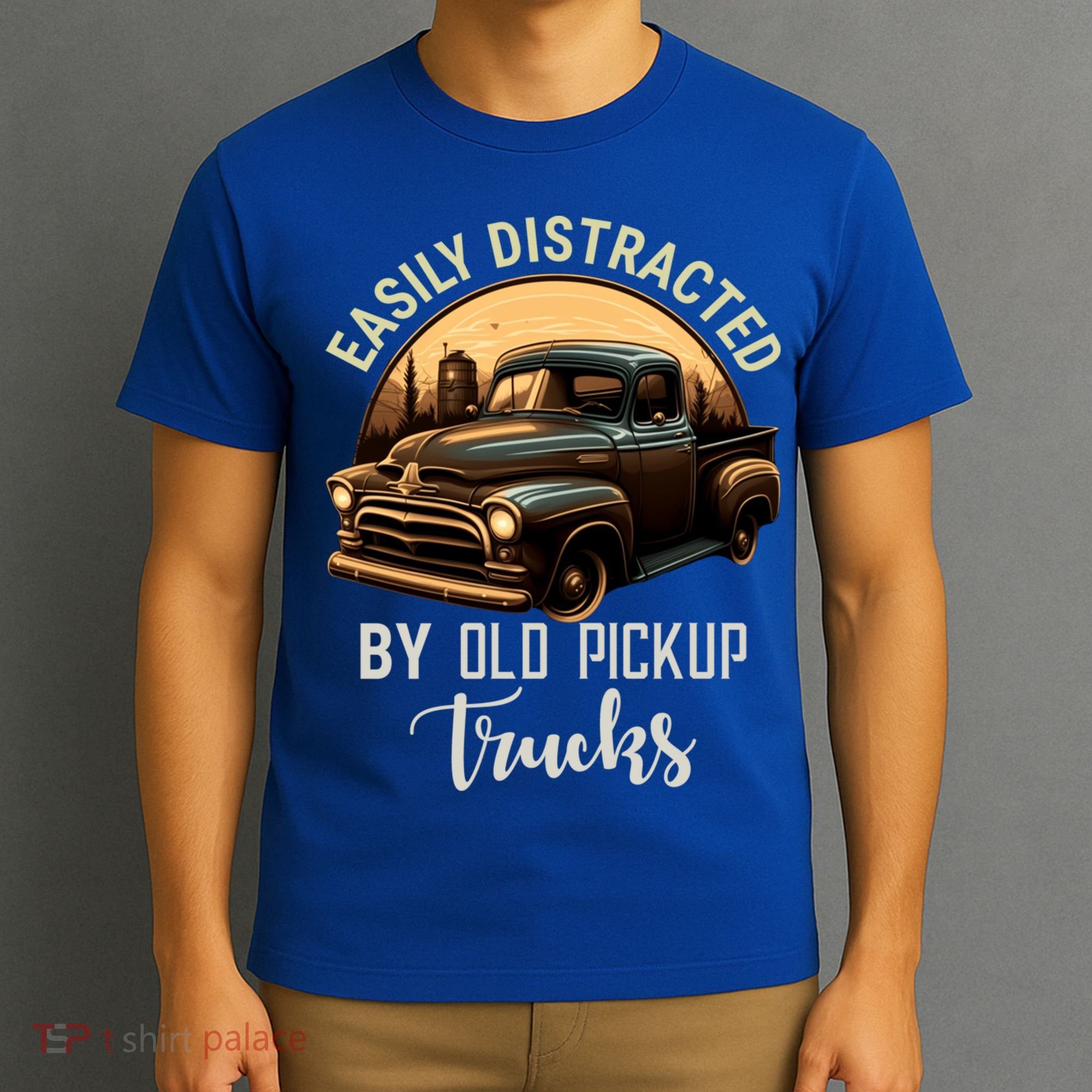 Easily Distracted By Old Pickup Trucks Classic Cars Lover Gift T-Shirt