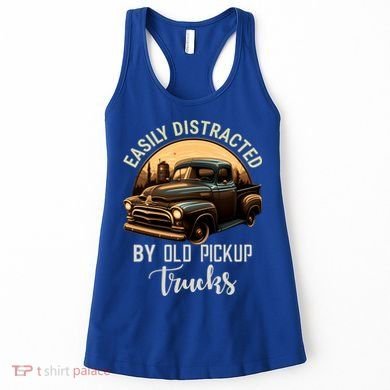 Easily Distracted By Old Pickup Trucks Classic Cars Lover Gift Women's Tank Top