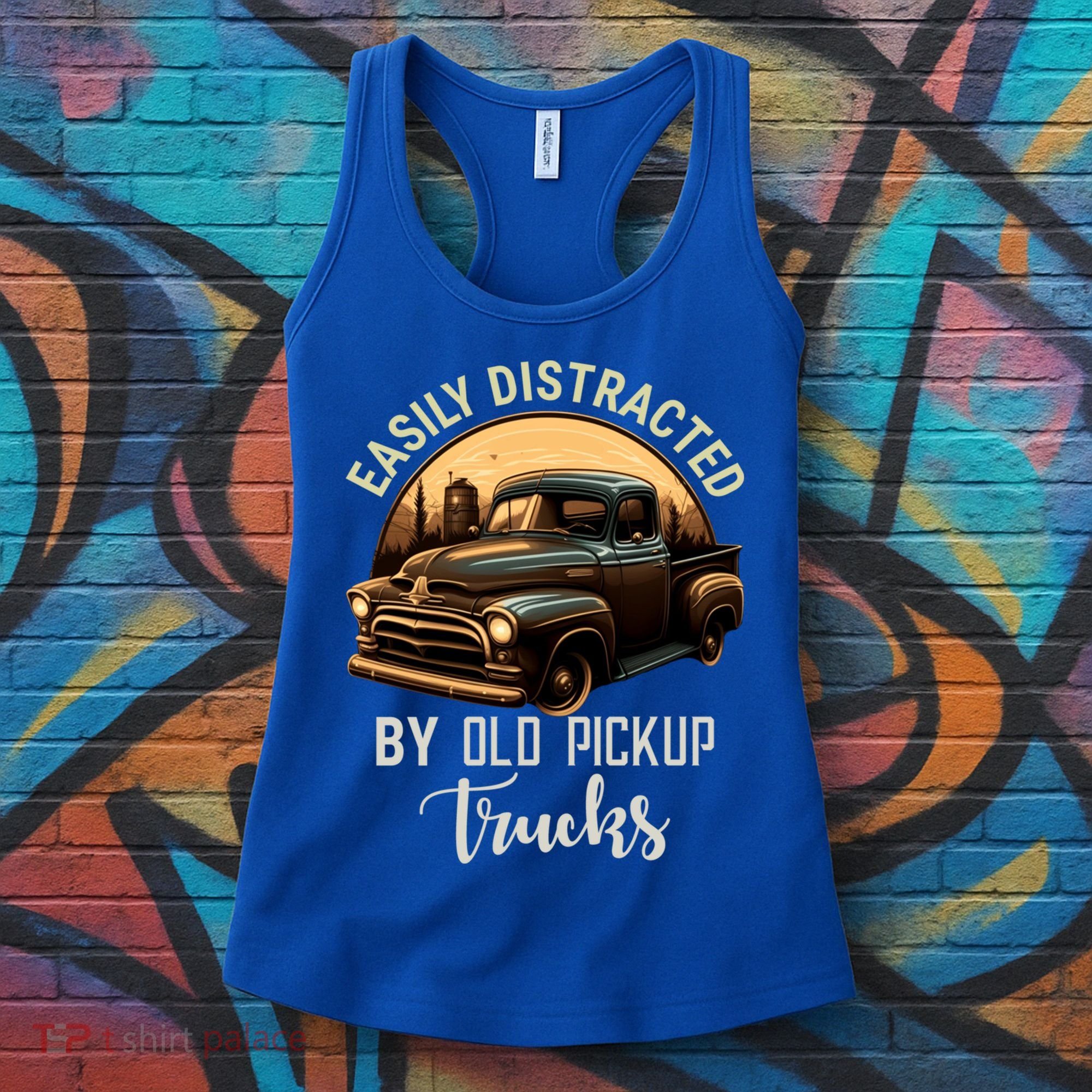 Easily Distracted By Old Pickup Trucks Classic Cars Lover Gift Women's Tank Top