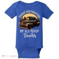 Easily Distracted By Old Pickup Trucks Classic Cars Lover Gift Baby Bodysuit thumb 0