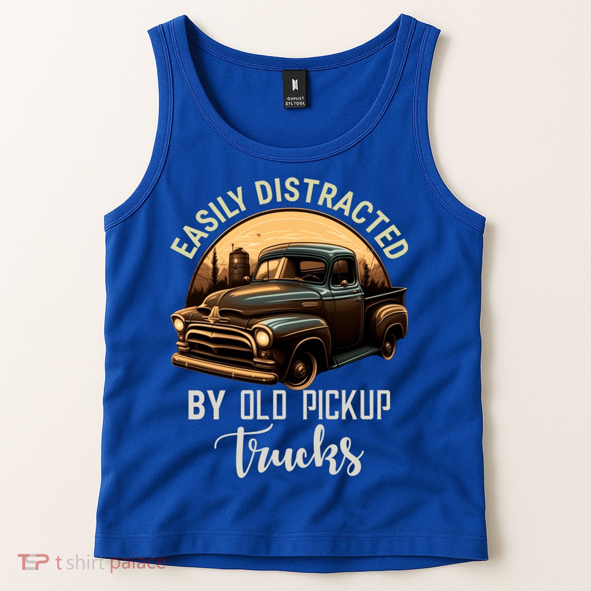 Easily Distracted By Old Pickup Trucks Classic Cars Lover Gift Tank Top