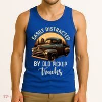 Easily Distracted By Old Pickup Trucks Classic Cars Lover Gift Tank Top thumb 3
