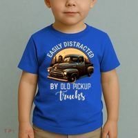 Easily Distracted By Old Pickup Trucks Classic Cars Lover Gift Toddler T-Shirt thumb 2