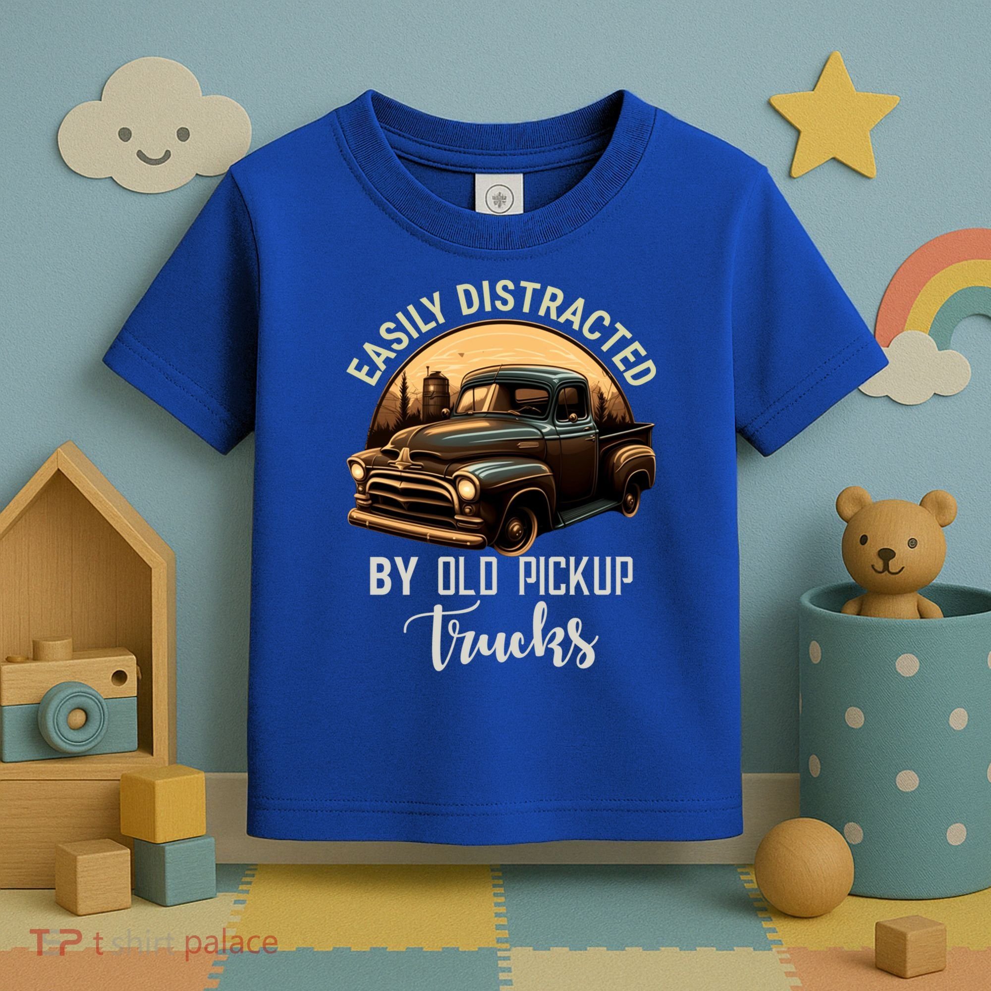 Easily Distracted By Old Pickup Trucks Classic Cars Lover Gift Toddler T-Shirt