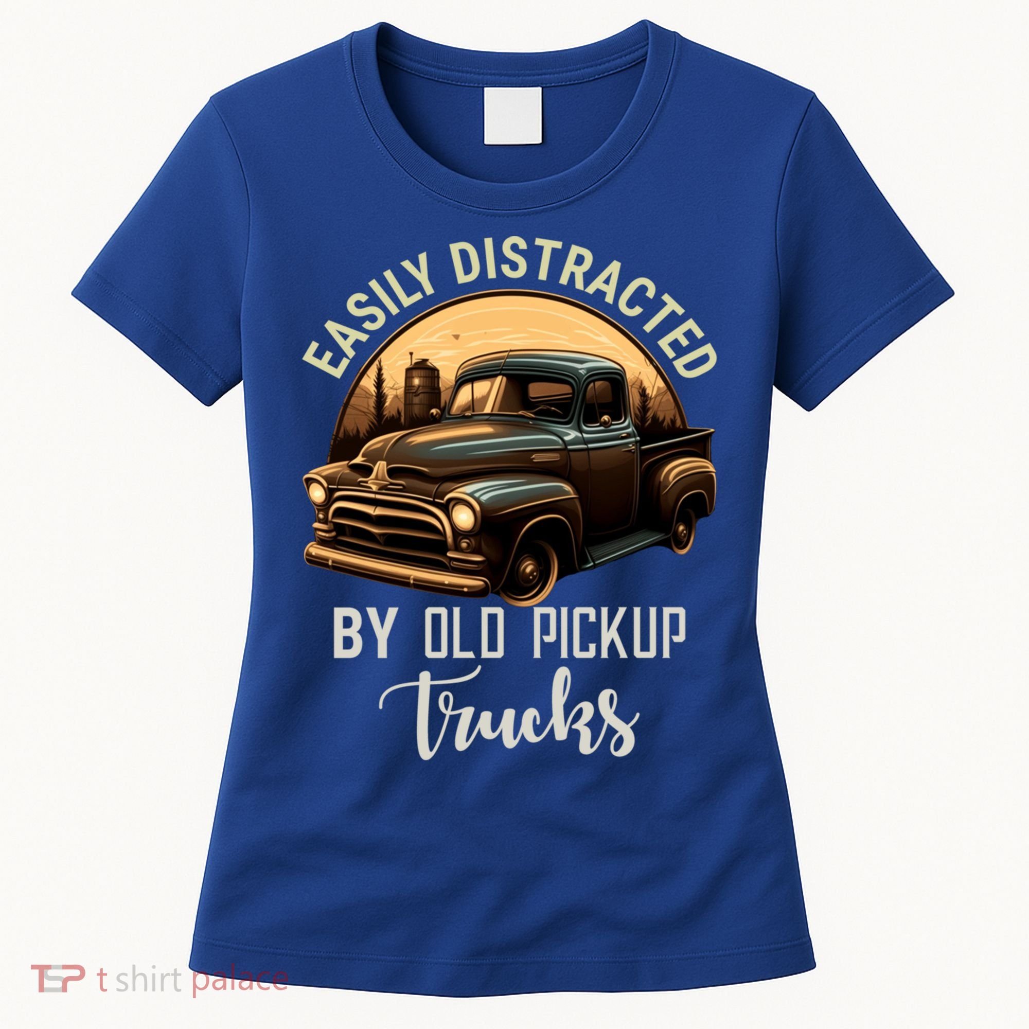 Easily Distracted By Old Pickup Trucks Classic Cars Lover Gift Women's T-Shirt