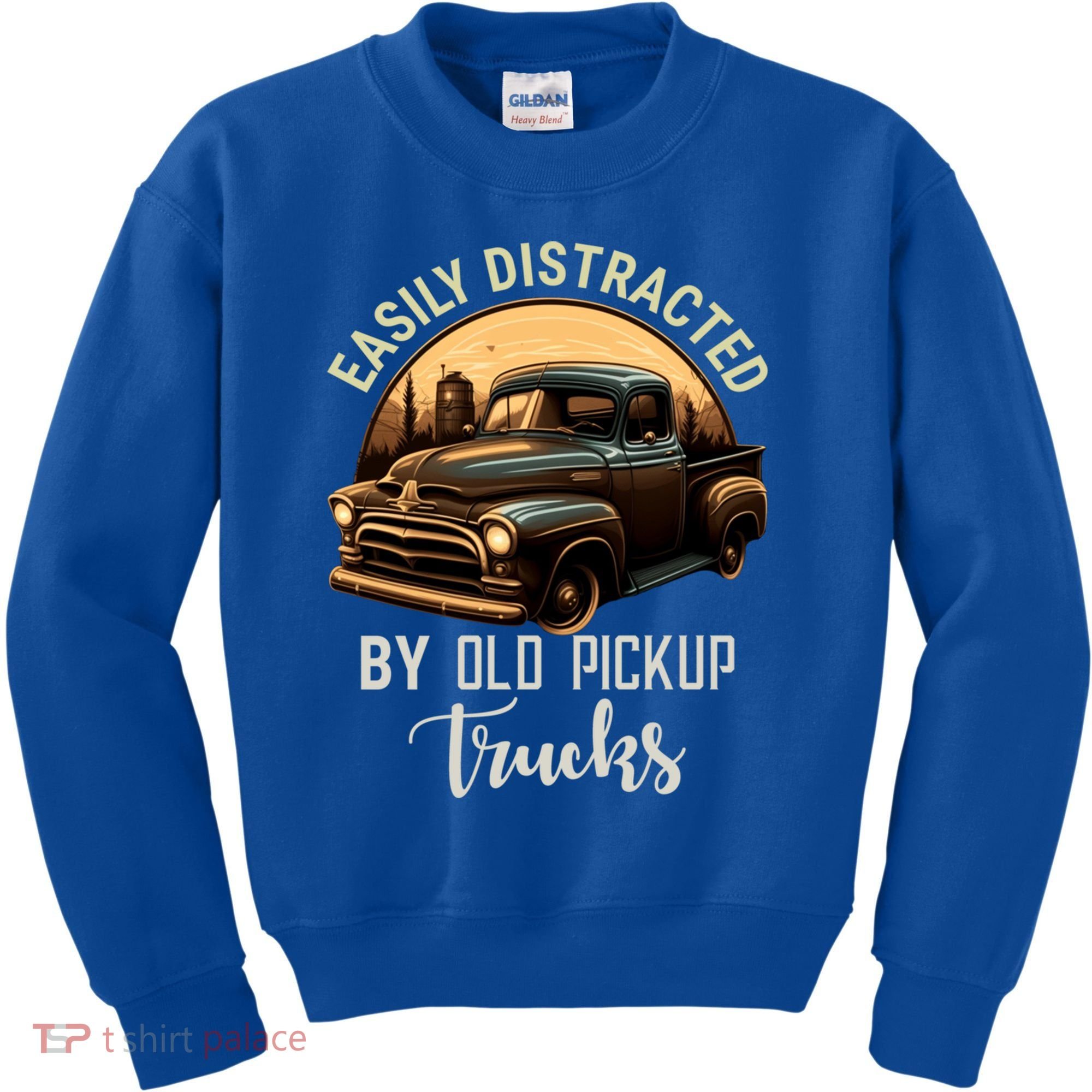 Easily Distracted By Old Pickup Trucks Classic Cars Lover Gift Kids Sweatshirt
