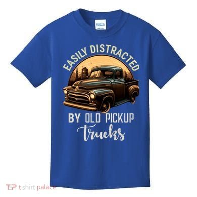 Easily Distracted By Old Pickup Trucks Classic Cars Lover Gift Kids T-Shirt