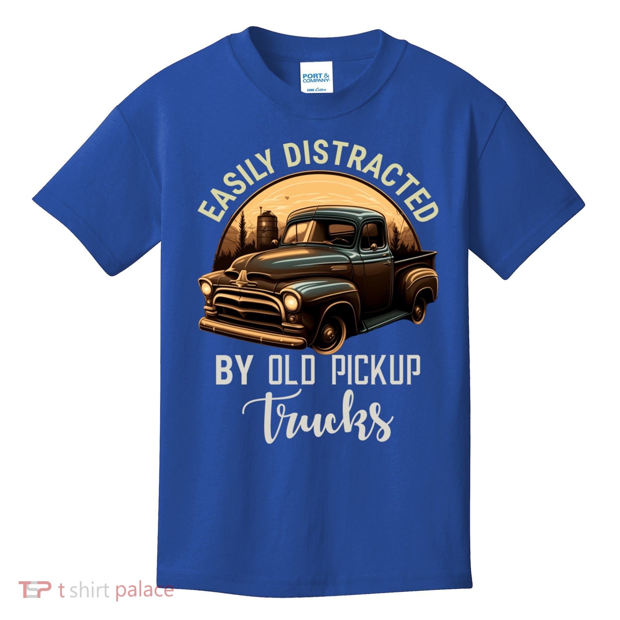 Easily Distracted By Old Pickup Trucks Classic Cars Lover Gift Kids T-Shirt