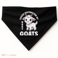 Easily Distracted By Baby Goats Farmer Baby Goat Breed Lover USA-Made Doggie Bandana thumb 0