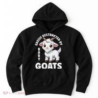 Easily Distracted By Baby Goats Farmer Baby Goat Breed Lover Hoodie thumb 0
