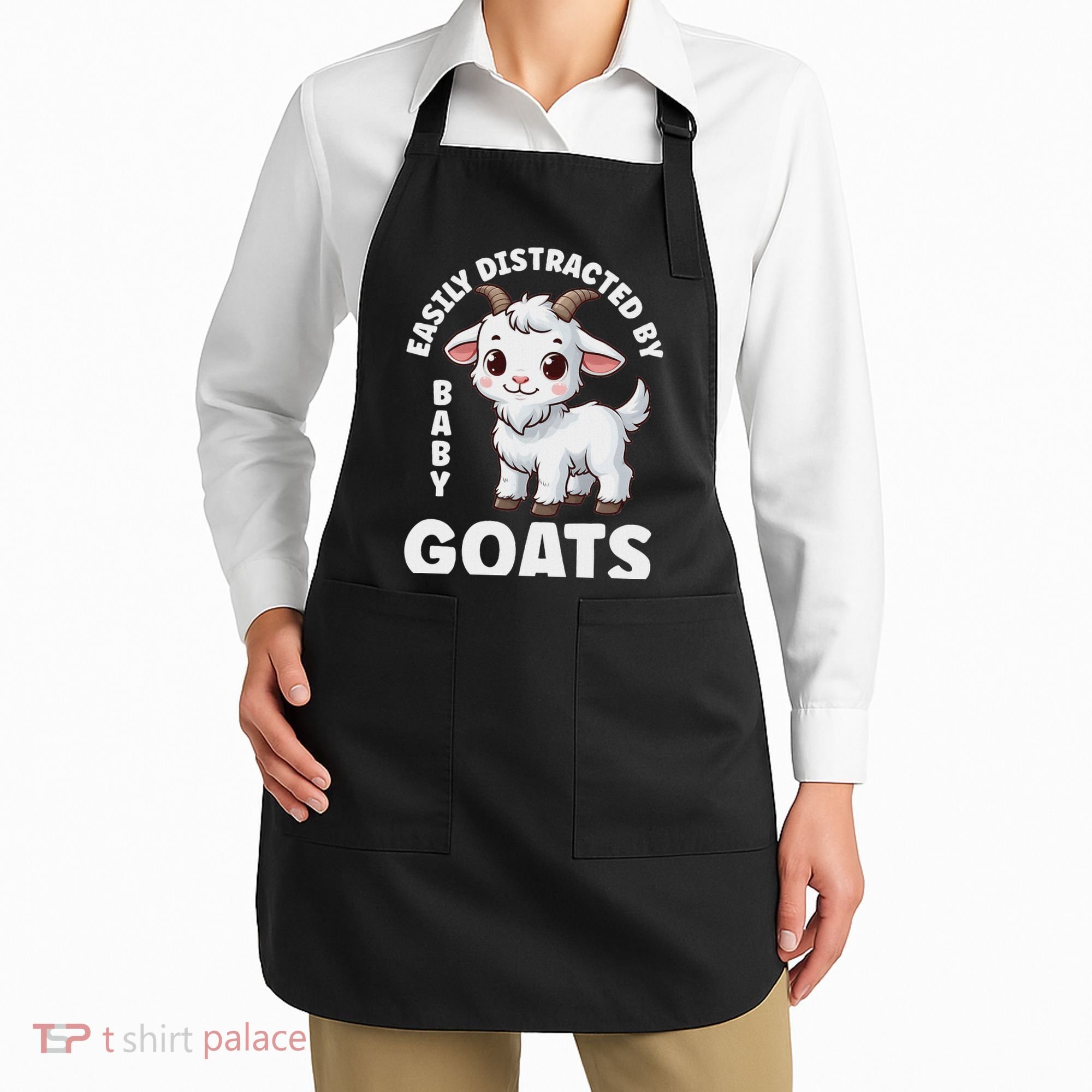 Easily Distracted By Baby Goats Farmer Baby Goat Breed Lover Apron