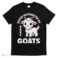 Easily Distracted By Baby Goats Farmer Baby Goat Breed Lover T-Shirt thumb 0
