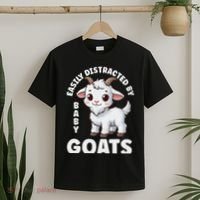 Easily Distracted By Baby Goats Farmer Baby Goat Breed Lover T-Shirt thumb 2
