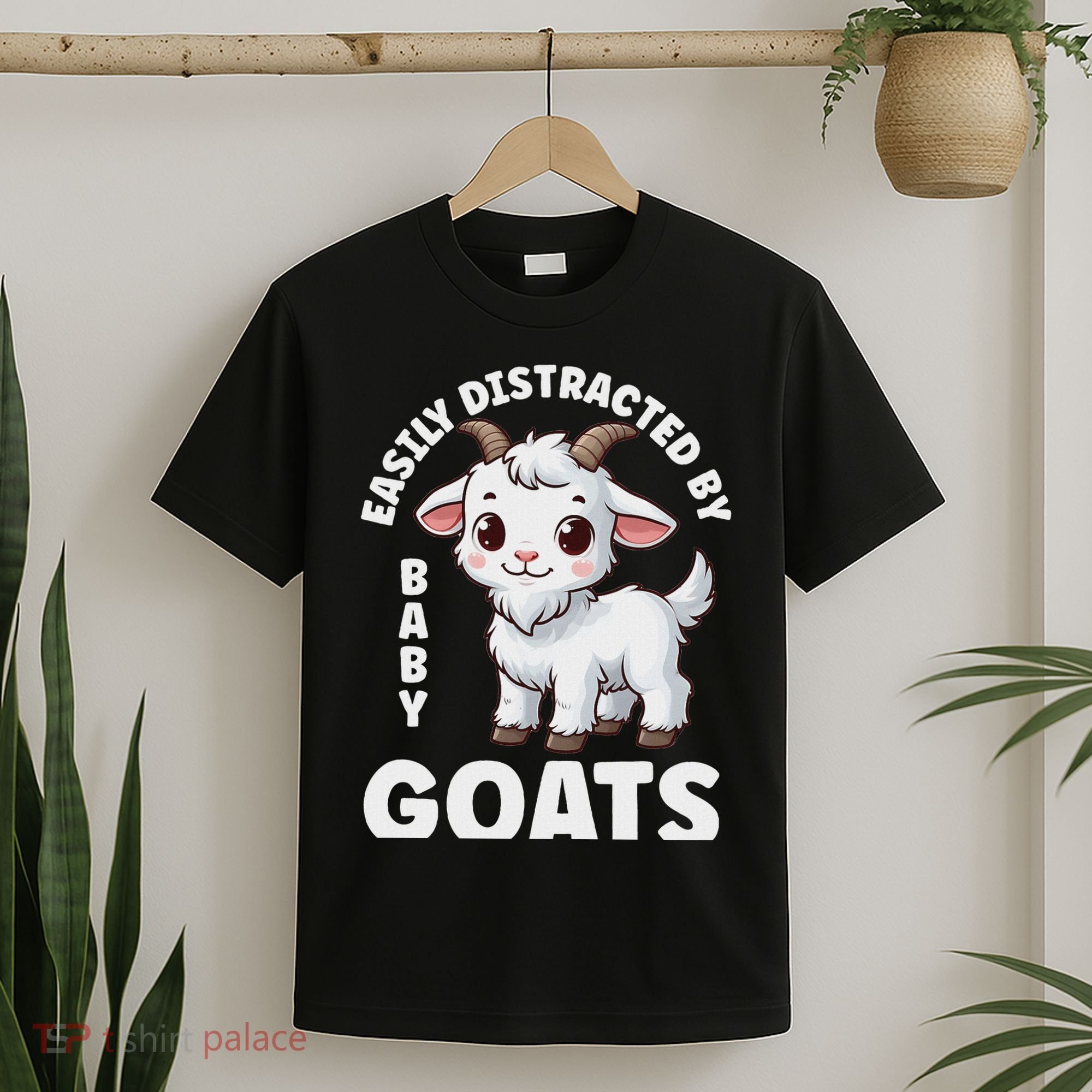 Easily Distracted By Baby Goats Farmer Baby Goat Breed Lover T-Shirt